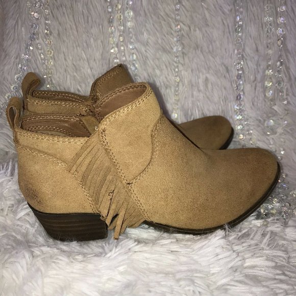 Lucky Brand Bootie Honey Brown Fringe Suede 5.5 - Picture 4 of 11